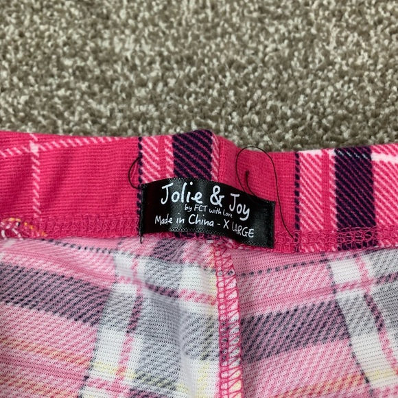 Jolie & Joy Plaid Lounge Pants NWT Size XL Pink Black White Polyester… - Picture 10 of 13